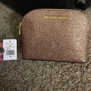 NWT glitter Michael Kors makeup bag